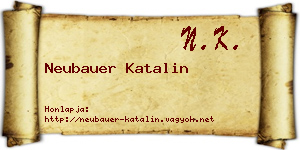 Neubauer Katalin névjegykártya